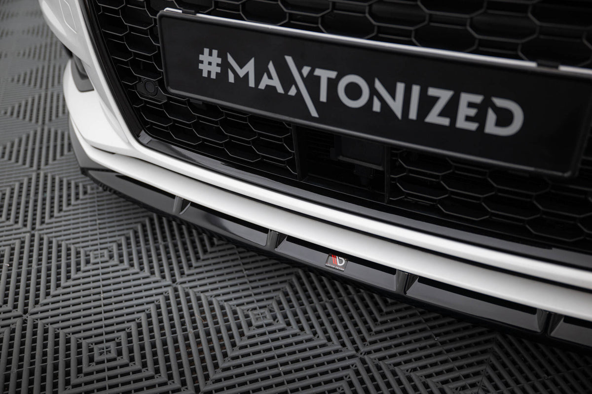 Street+ Spoilerlippe Front Ansatz passend für Audi A3 Limousine 8V Facelift schwarz Hochglanz – Ansicht 4