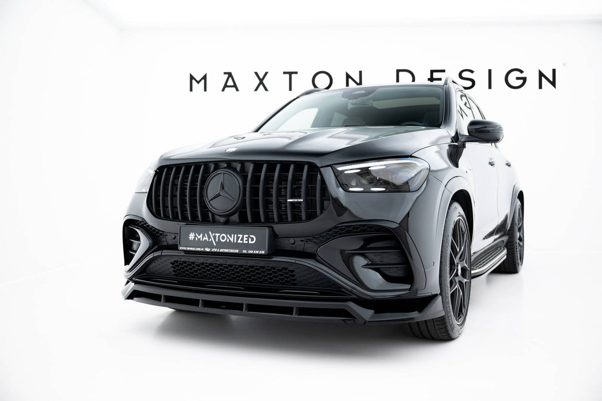 Street+ Spoilerlippe Front Ansatz passend für Mercedes-AMG GLE 53 / AMG-Line SUV / Coupe W167 Facelift / C167 Facelift schwarz Hochglanz – Ansicht 3