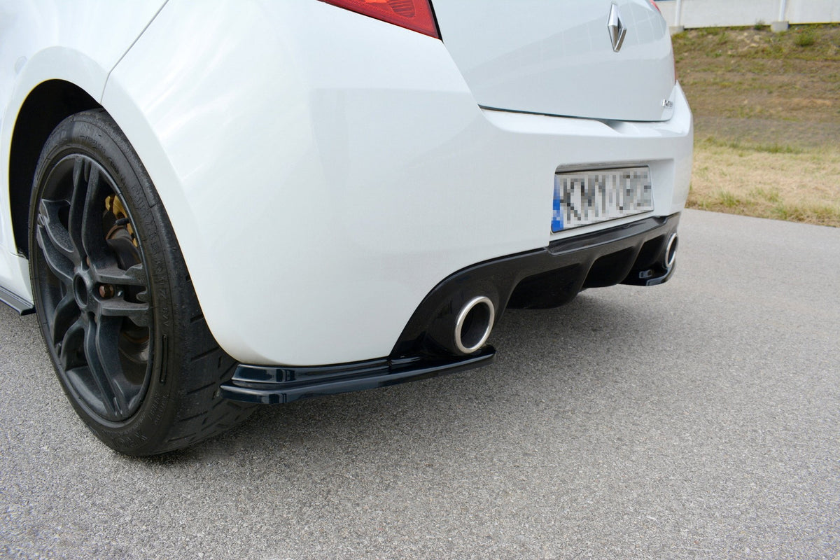 Heck Ansatz Flaps Diffusor passend für RENAULT CLIO MK3 RS FACELIFT schwarz Hochglanz – Ansicht 2