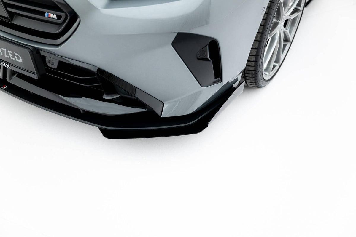 Street Pro Street+ Spoilerlippe Front Ansatz + Flaps passend für BMW 2 M-Paket / M235i Gran Coupe  F74 schwarz Hochglanz – Ansicht 4