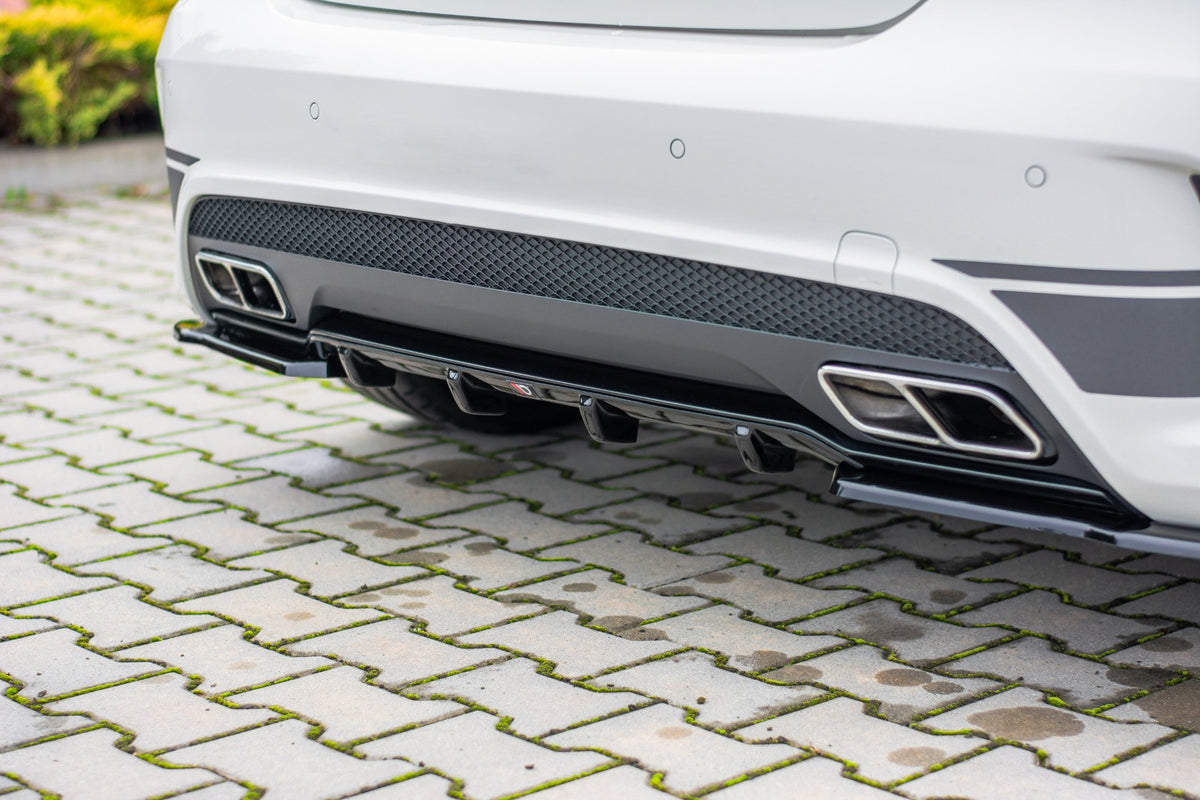 Diffusor Heck Ansatz passend für Mercedes A45 AMG W176 schwarz Hochglanz – Ansicht 2