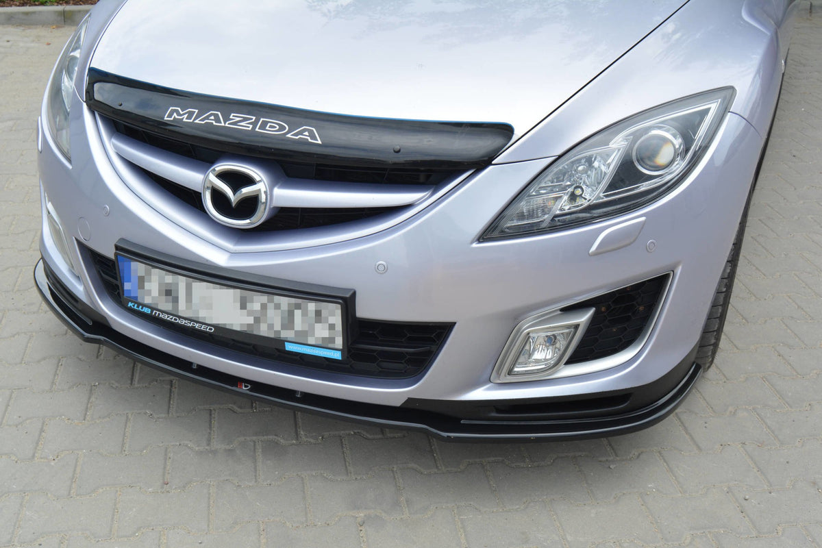Street+ Spoilerlippe Front Ansatz passend für MAZDA 6 MK2 SPORT HATCH (GH-SERIES) vor Facelift schwarz Hochglanz – Ansicht 2