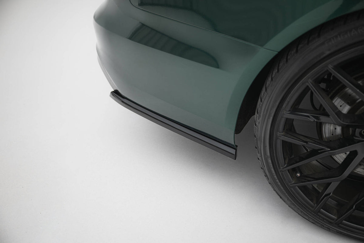 Heck Ansatz Flaps Diffusor V.3 passend für Audi A6 S-line Avant C7  schwarz Hochglanz – Ansicht 4