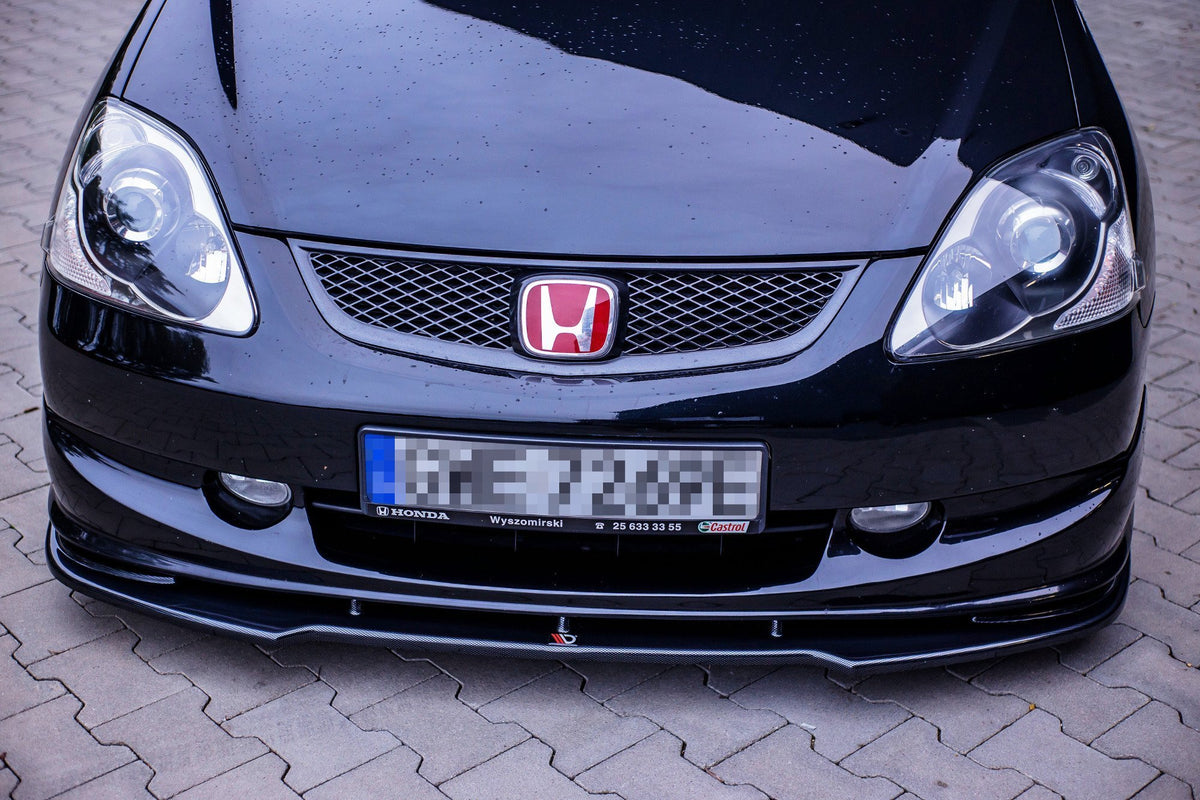 Street+ Spoilerlippe Front Ansatz V.1 passend für HONDA CIVIC EP3 (MK7) TYPE-R/S FACELIFT  schwarz Hochglanz – Ansicht 3