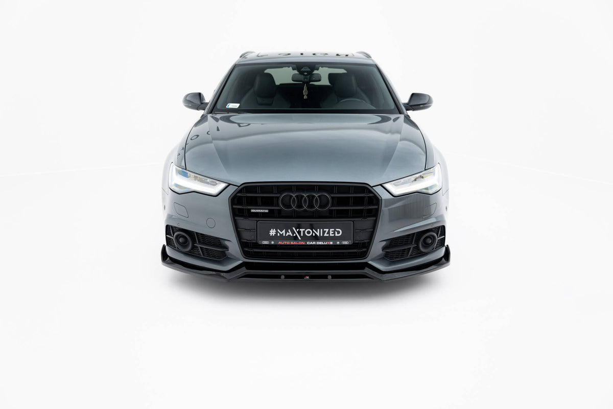 Street+ Spoilerlippe Front Ansatz V.3 passend für Audi A6 / A6 C7 S-line/ S6 C7 Facelift schwarz Hochglanz – Ansicht 1
