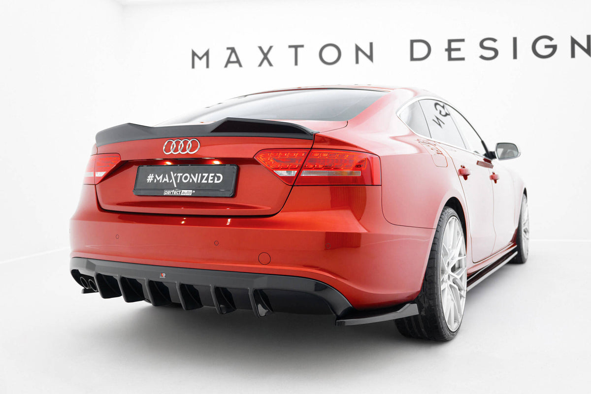 Diffusor Heck Ansatz passend für Audi A5 S-Line Sportback 8T (Doppelauspuff li.endrohr) – Ansicht 1