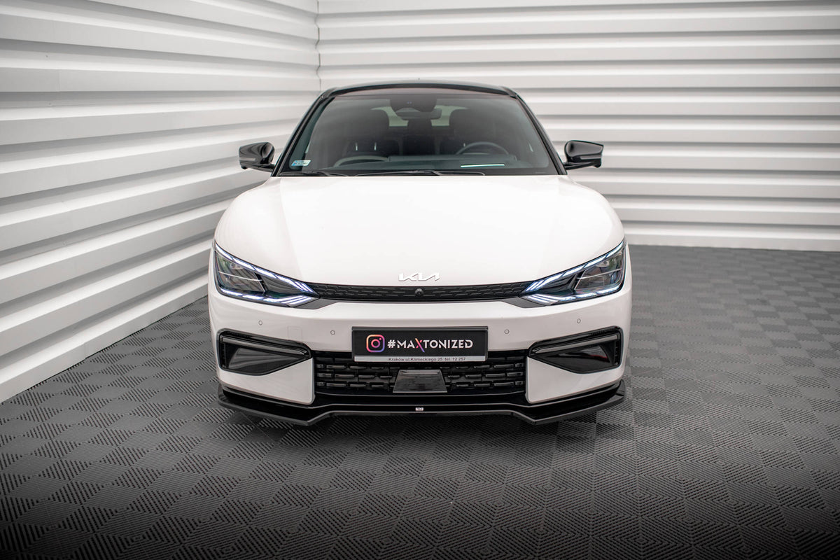 Street+ Spoilerlippe Front Ansatz V.1 passend für Kia EV6 GT-Line Mk1 schwarz Hochglanz – Ansicht 1