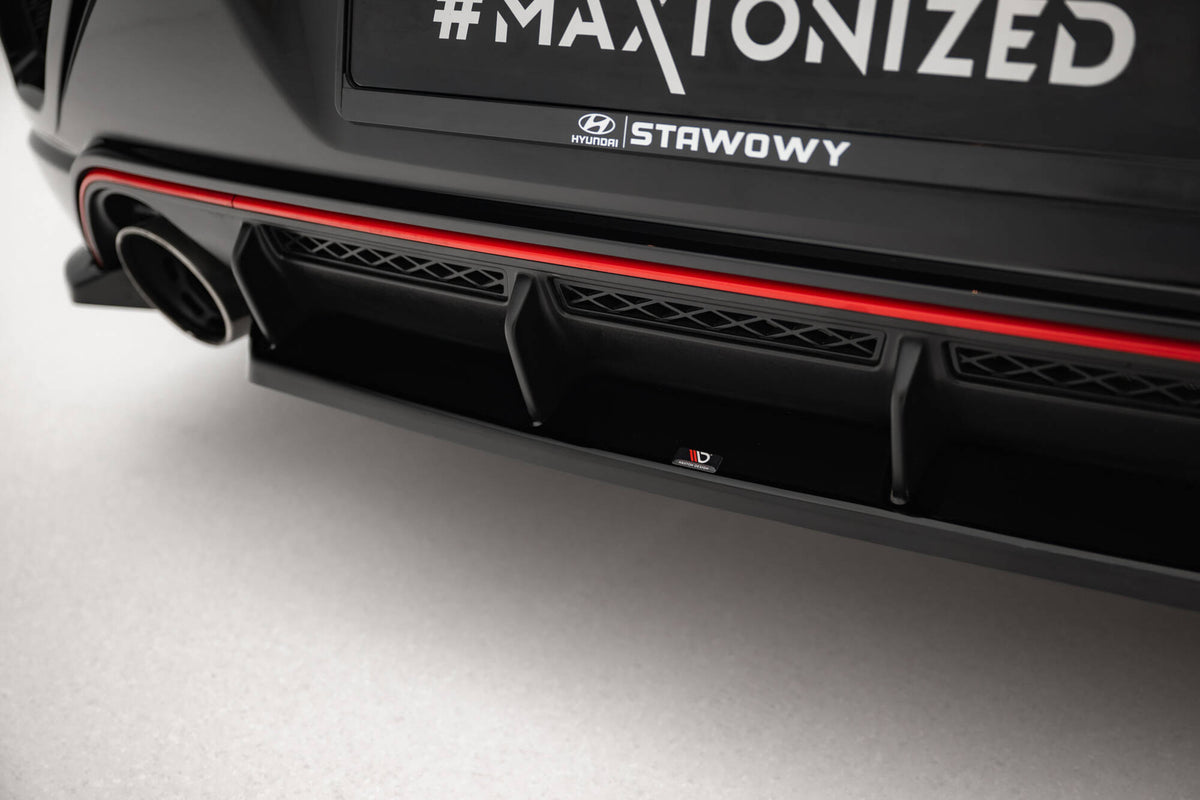 Mittlerer Diffusor Heck Ansatz passend für Hyundai Veloster N Mk2 schwarz Hochglanz – Ansicht 3