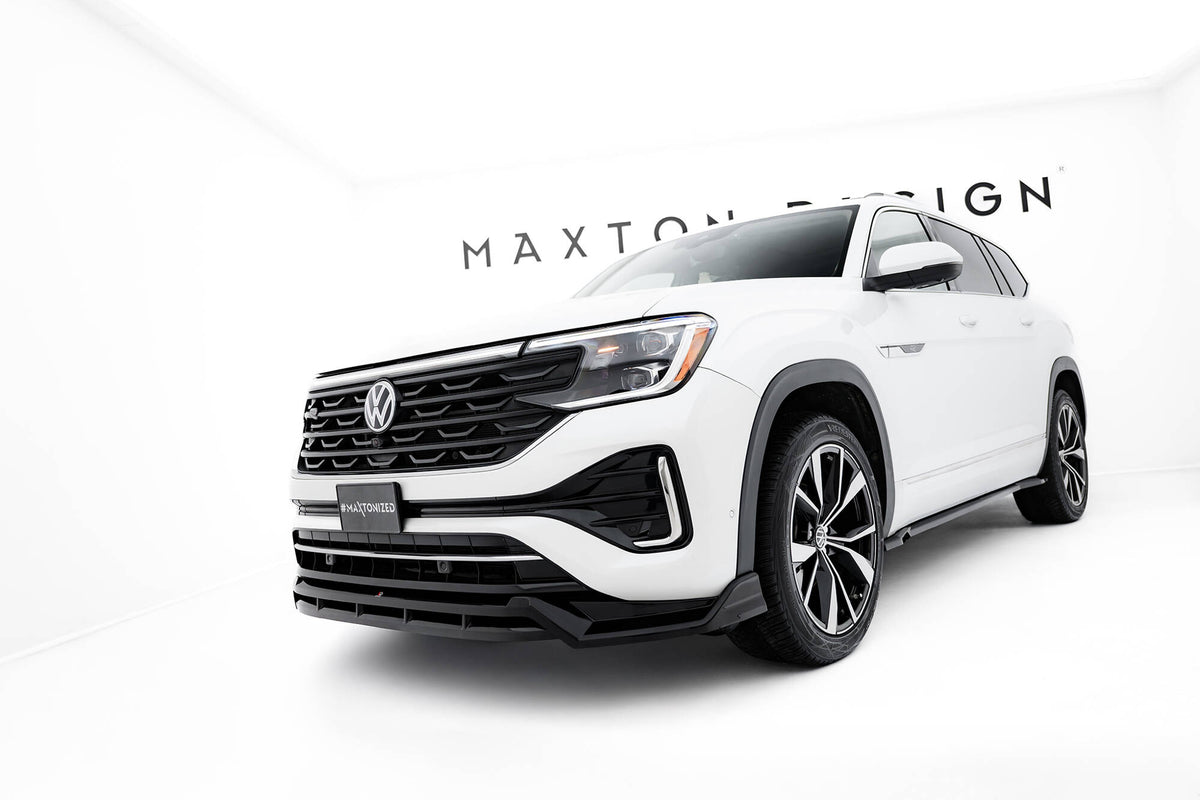 Street+ Spoilerlippe Front Ansatz passend für VW Atlas R-Line Mk1 Facelift 2 schwarz Hochglanz – Ansicht 3
