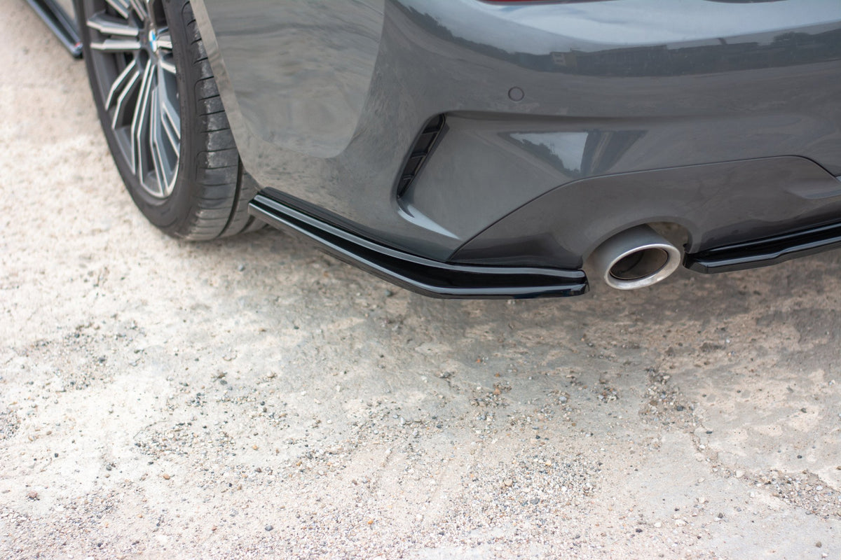 Heck Ansatz Flaps Diffusor passend für BMW 3er M-Paket G20  schwarz Hochglanz – Ansicht 3