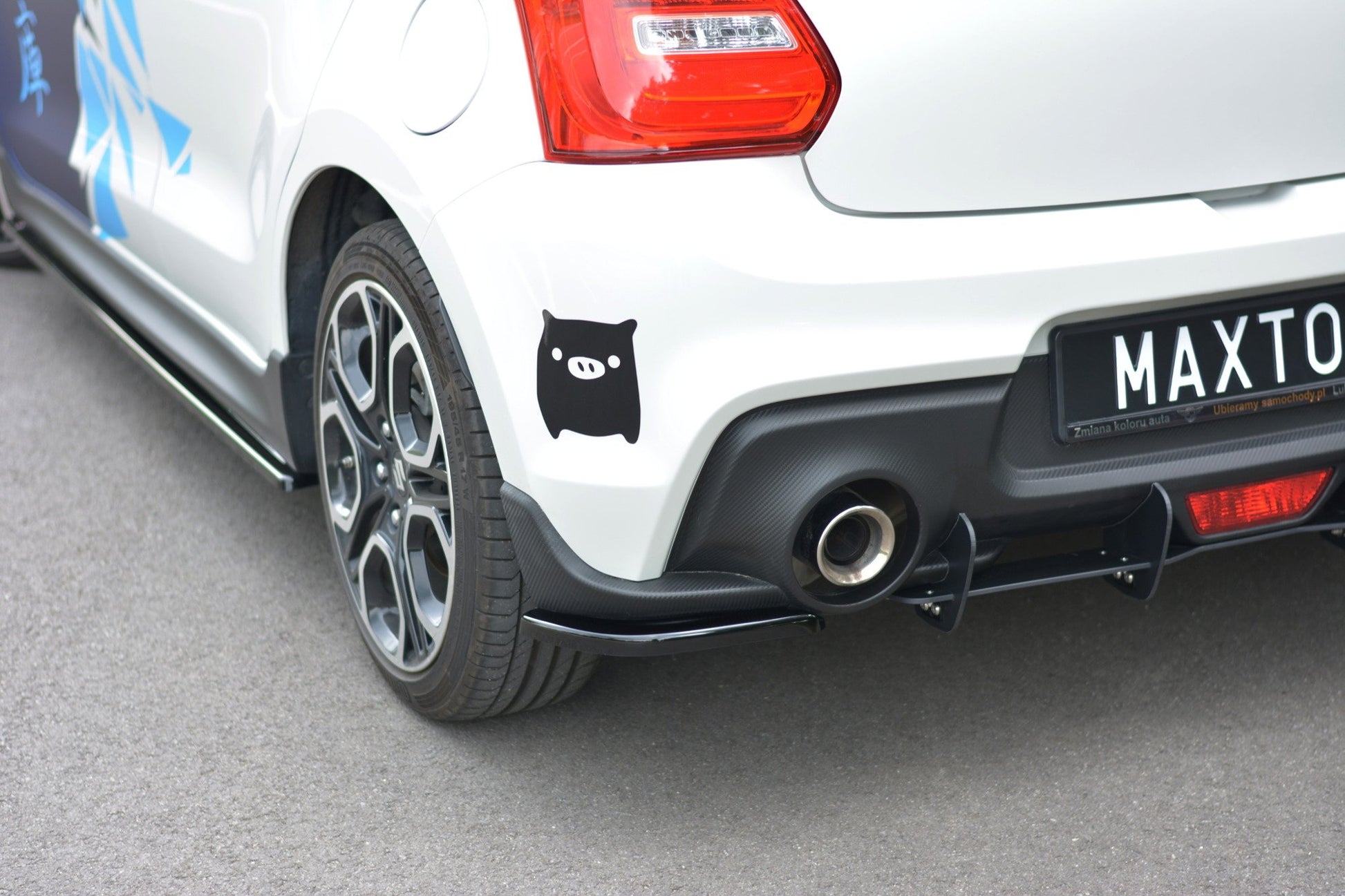 Heck Ansatz Flaps Diffusor passend für Suzuki Swift Mk6 schwarz Hochglanz – Ansicht 3