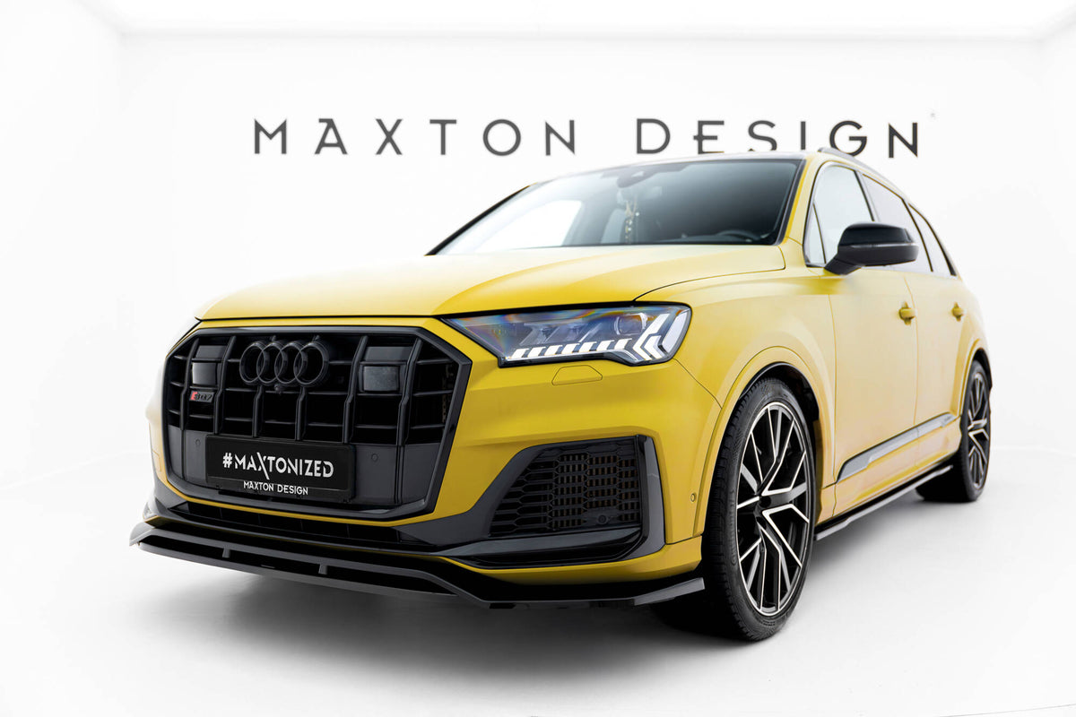 Street+ Spoilerlippe Front Ansatz V.1 passend für Audi SQ7 /Q7 S-Line Mk2 (4M) Facelift  schwarz Hochglanz – Ansicht 3