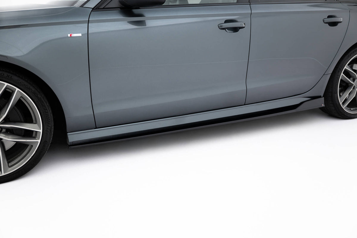 Street+ Seitenschweller Leisten V.2 passend für Audi A6 / A6 C7 S-line/ S6 C7 Facelift schwarz Hochglanz – Ansicht 3