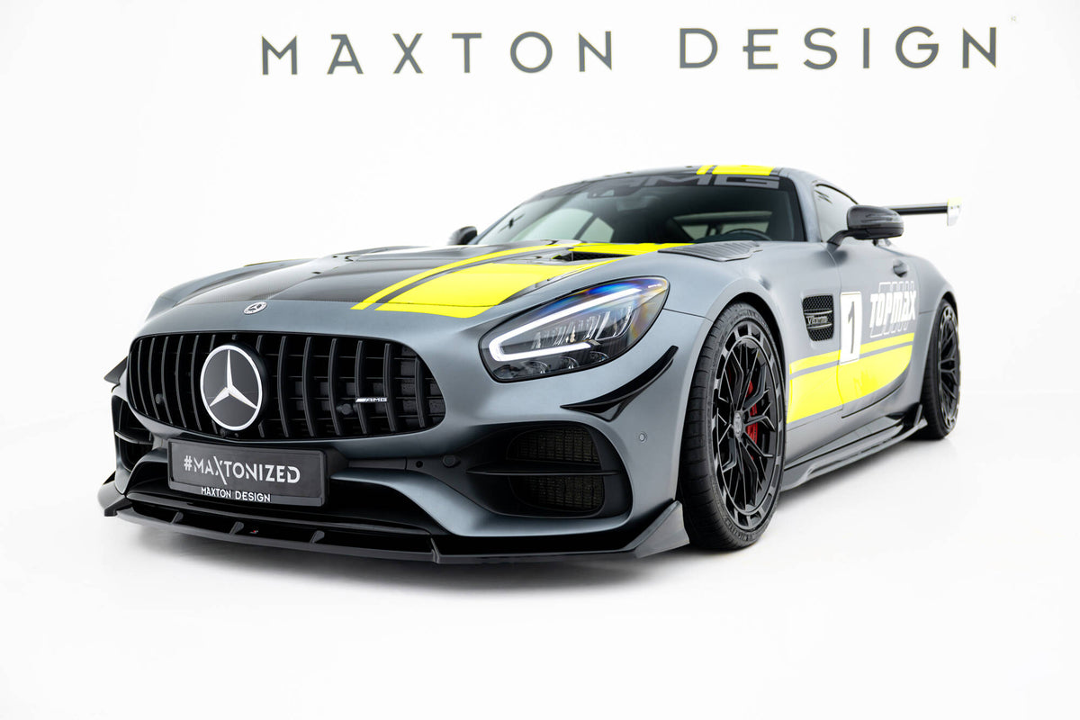 Street+ Spoilerlippe Front Ansatz passend für Mercedes-AMG GT C C190 Facelift schwarz Hochglanz – Ansicht 1