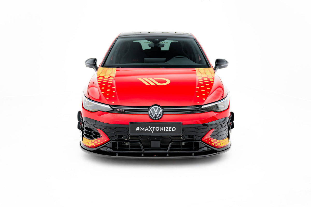 Street+ Spoilerlippe Front Ansatz V.2 passend für VW Golf GTI Clubsport Mk8 Facelift schwarz Hochglanz – Ansicht 1