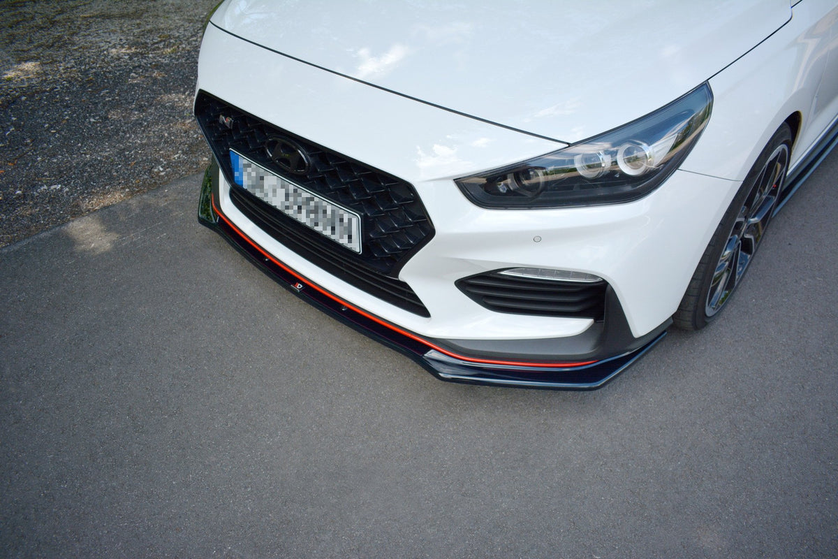 Front Ansatz V.1 für HYUNDAI I30 Mk3 N  schwarz Hochglanz – Ansicht 4