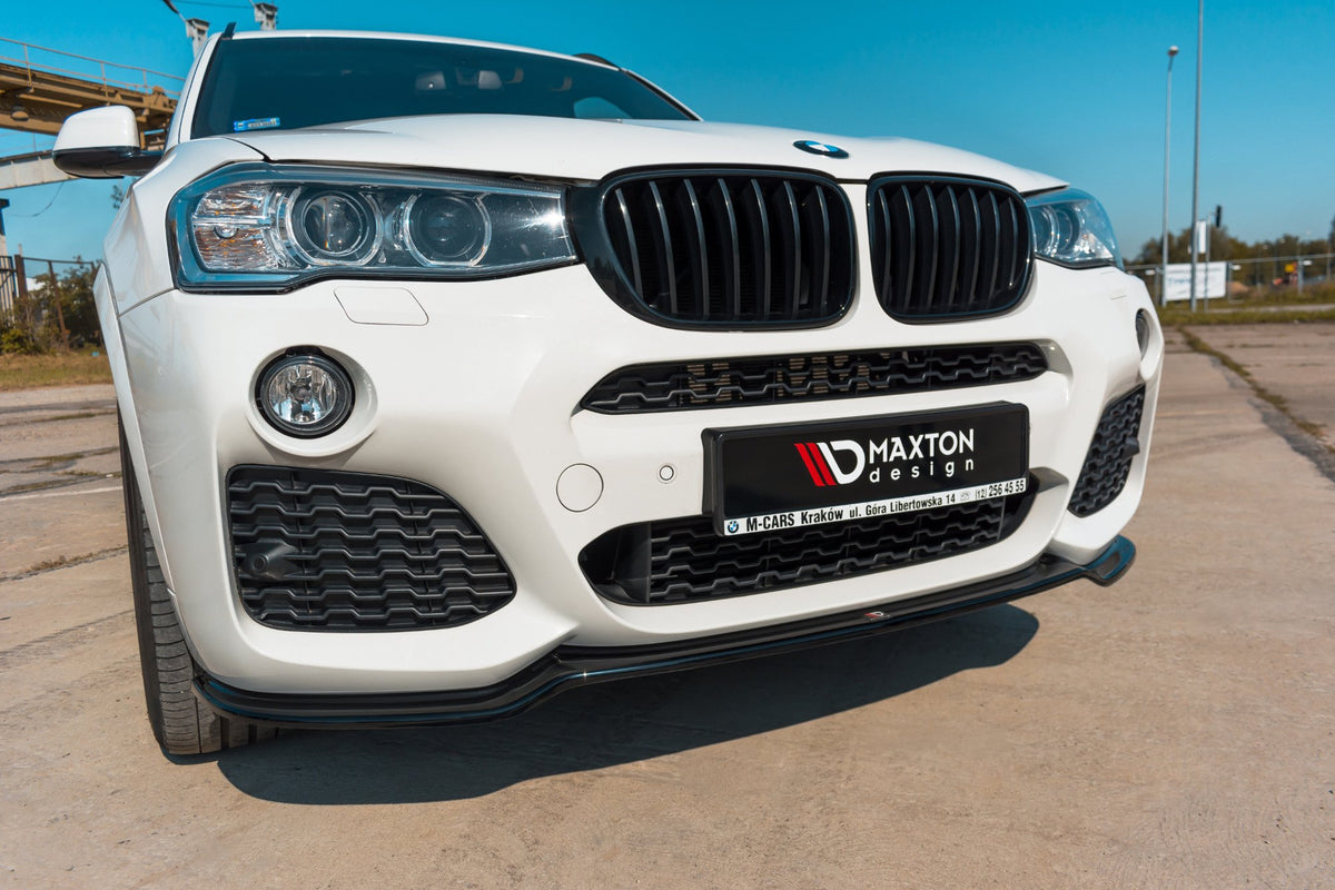 Street+ Spoilerlippe Front Ansatz passend für BMW X3 M-Paket F25 Facelift schwarz Hochglanz – Ansicht 3