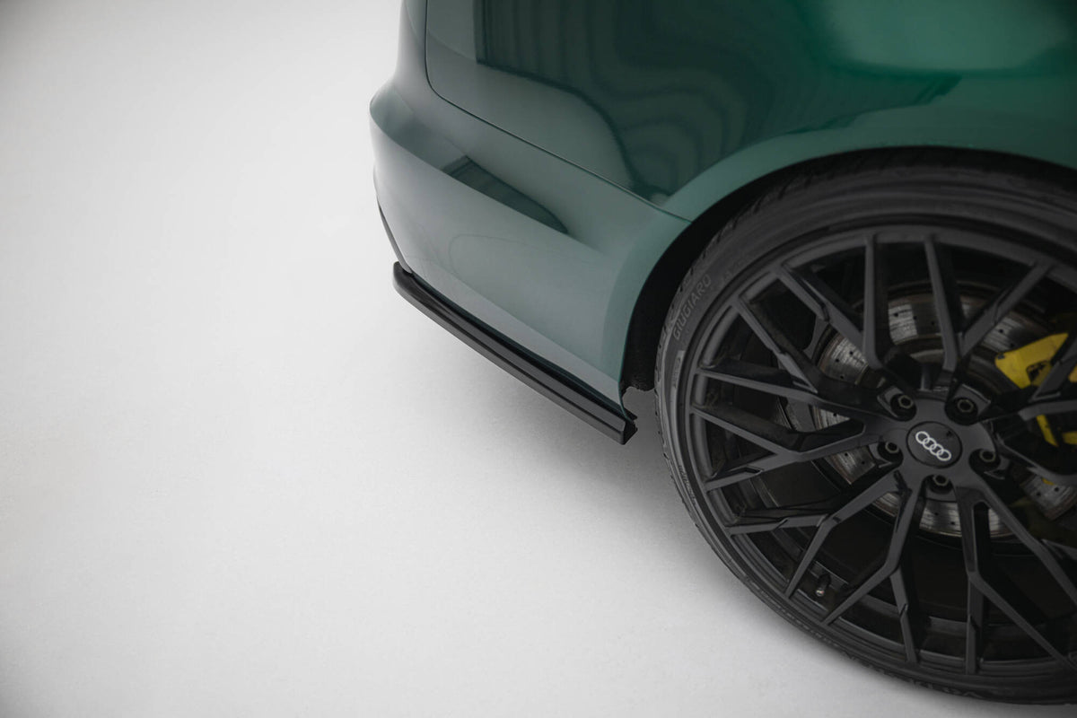 Heck Ansatz Flaps Diffusor V.2 passend für Audi A6 S-line Avant C7  schwarz Hochglanz – Ansicht 1