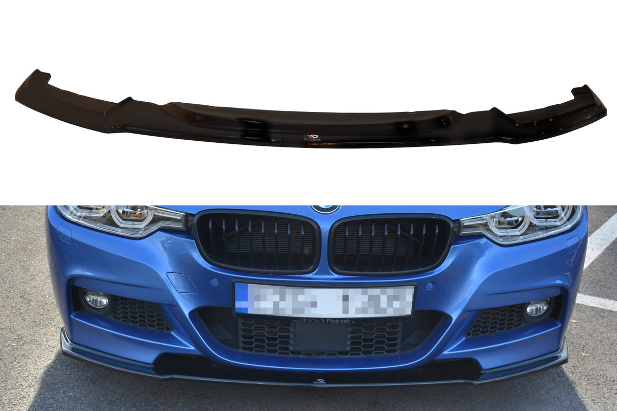 Street+ Spoilerlippe Front Ansatz passend für BMW 3er M-Paket F30 / F30 Facelift schwarz Hochglanz – Ansicht 2