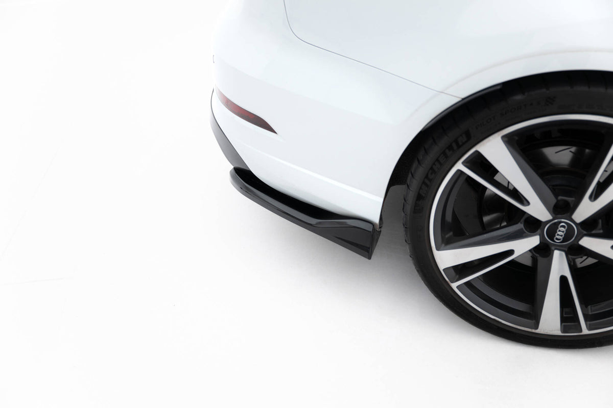 Heck Ansatz Flaps Diffusor V.5 passend für Audi RS3 Limousine 8V Facelift schwarz Hochglanz – Ansicht 1