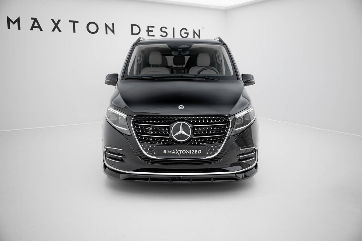 Street+ Spoilerlippe Front Ansatz passend für Mercedes-Benz V / Vito AMG-Line W447 Facelift 2 schwarz Hochglanz – Ansicht 1