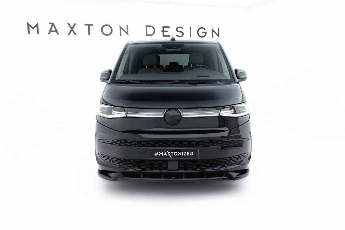 Street+ Spoilerlippe Front Ansatz V.2 passend für VW Multivan Long T7 schwarz Hochglanz – Ansicht 1
