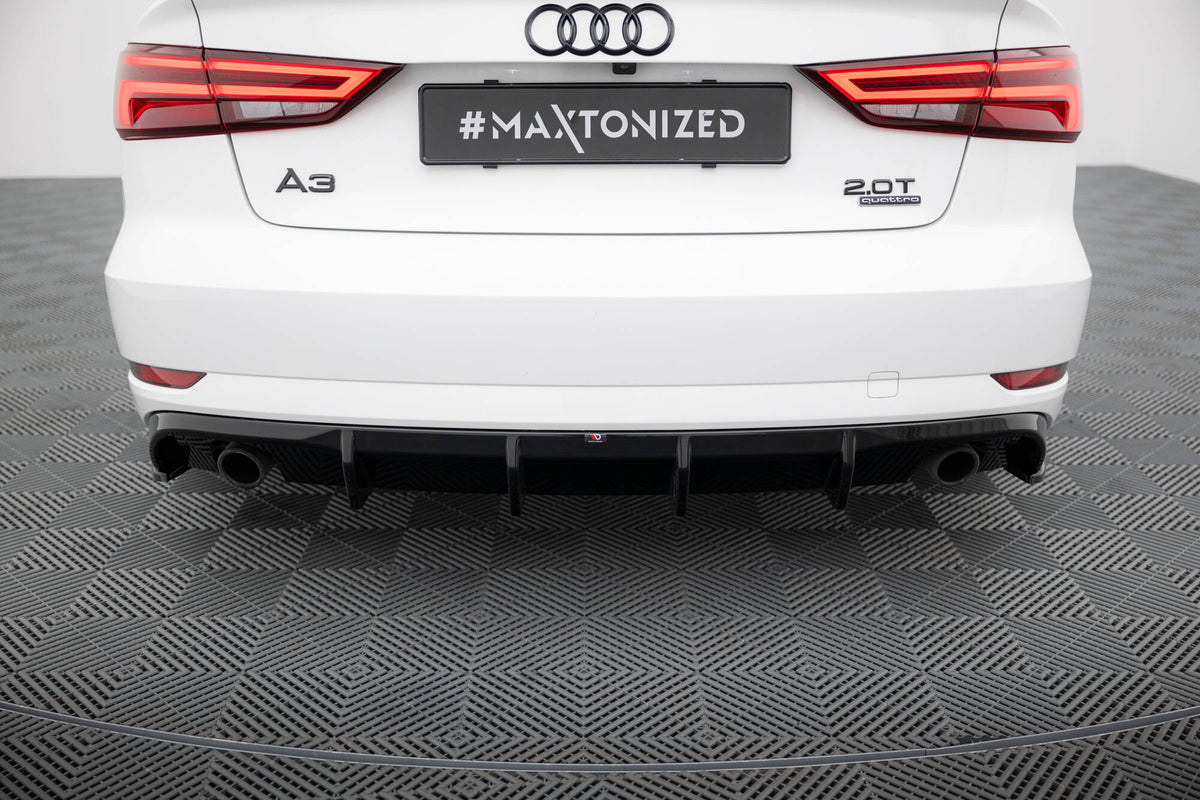 Diffusor Heck Ansatz passend für Audi A3 Limousine 8V Facelift  (Einzelauspuff li. re.) – Ansicht 6