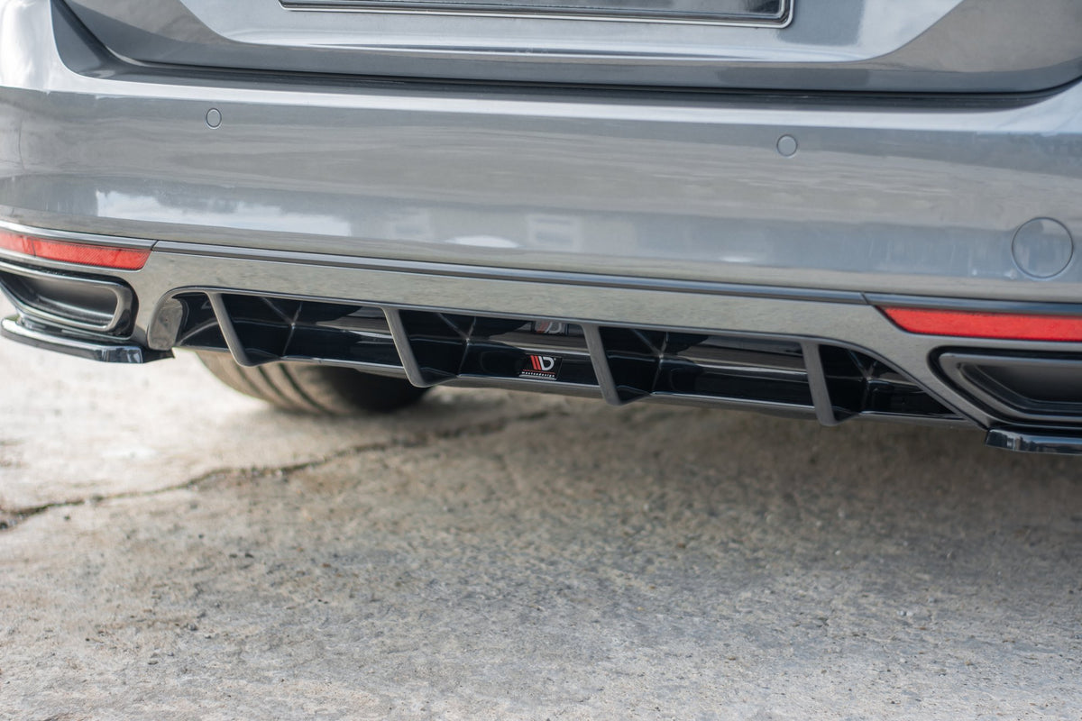 Diffusor Heck Ansatz passend für VW Passat R-Line B8 schwarz Hochglanz – Ansicht 3