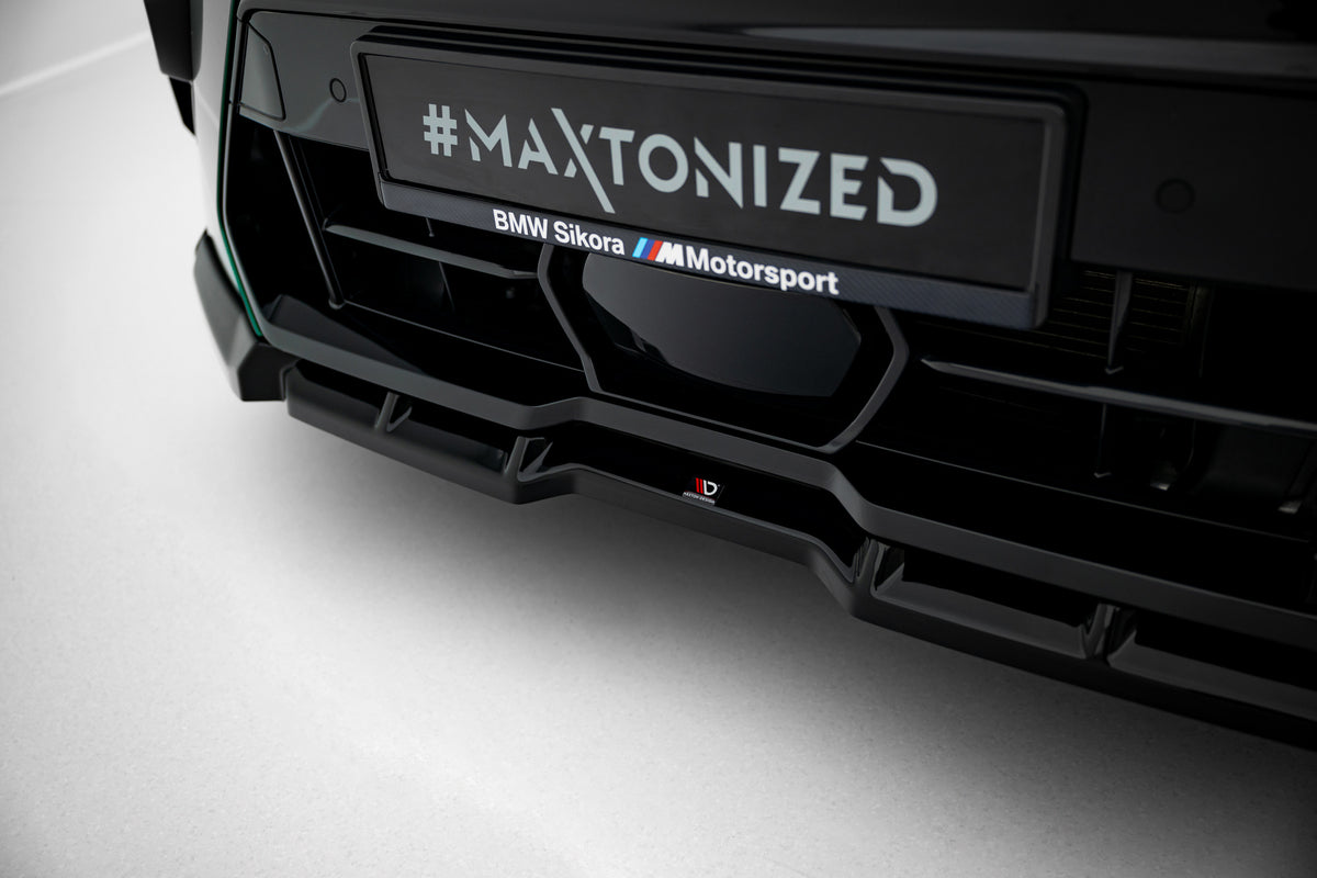 Street+ Spoilerlippe Front Ansatz V.1 passend für BMW X6 M F96 Facelift schwarz Hochglanz – Ansicht 4