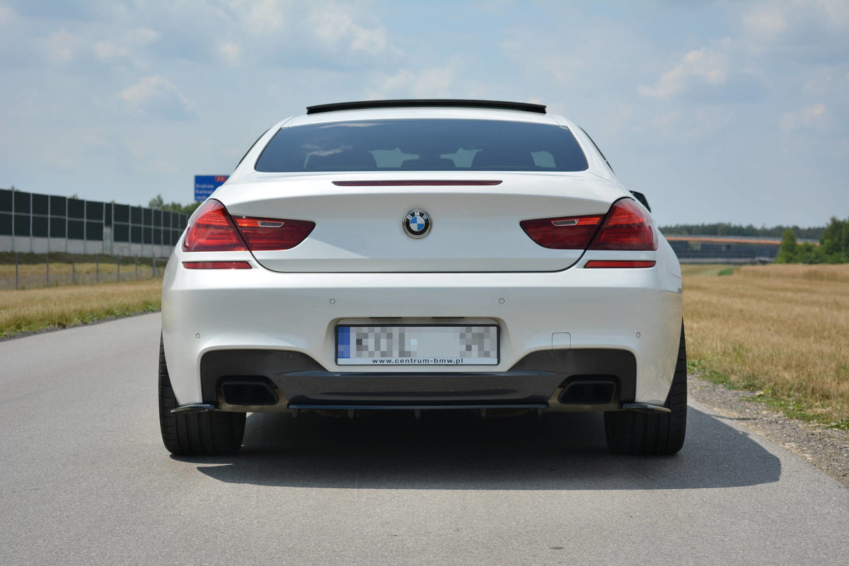 Heck Ansatz Flaps Diffusor passend für BMW 6er Gran Coupé M Paket schwarz Hochglanz – Ansicht 7
