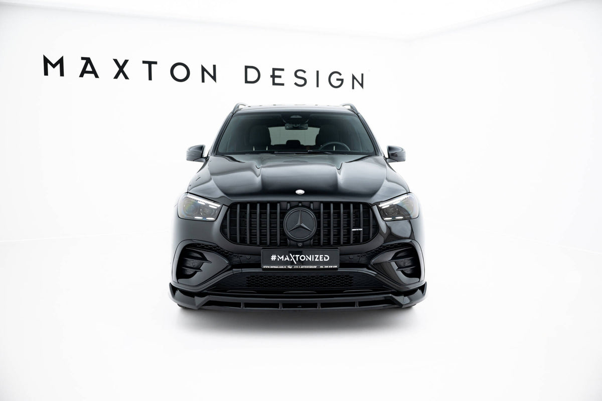 Street+ Spoilerlippe Front Ansatz passend für Mercedes-AMG GLE 53 / AMG-Line SUV / Coupe W167 Facelift / C167 Facelift schwarz Hochglanz – Ansicht 1