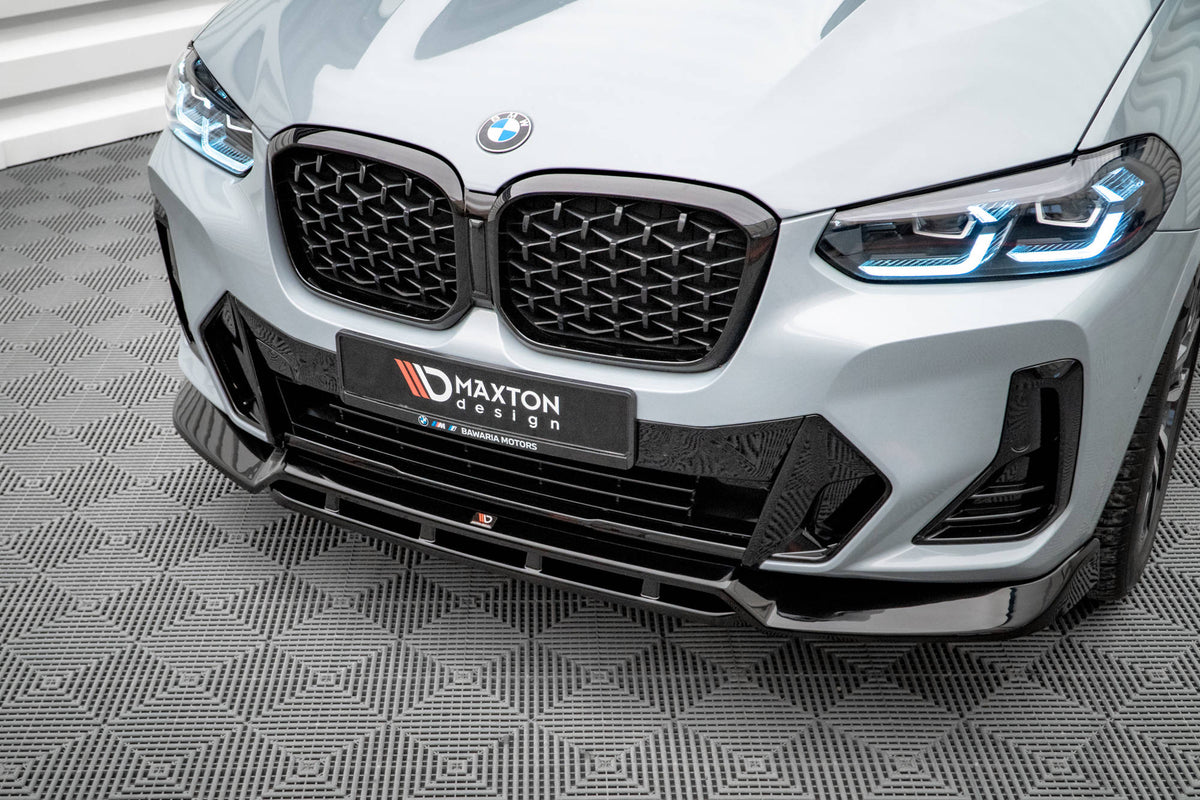 Street+ Spoilerlippe Front Ansatz V.1 passend für BMW X4 M-Paket G02 Facelift schwarz Hochglanz – Ansicht 4