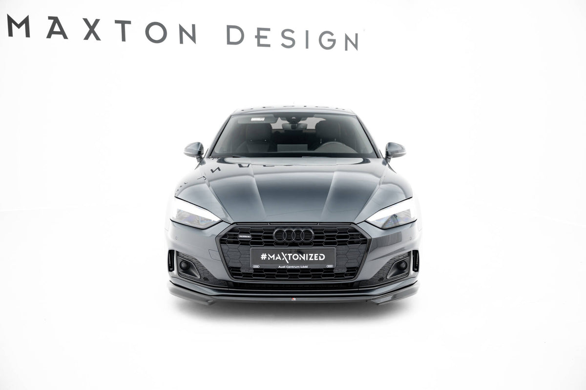 Street+ Spoilerlippe Front Ansatz passend für V.1 Audi A5 F5 Facelift schwarz Hochglanz – Ansicht 3