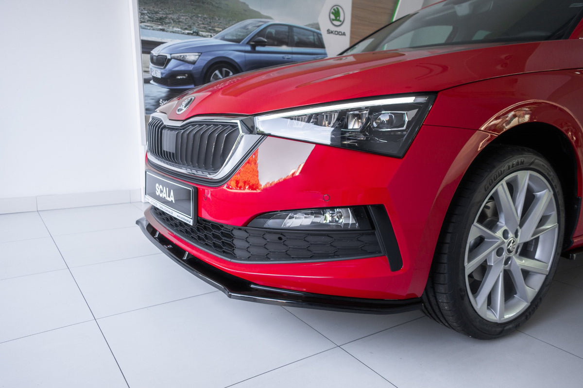 Street+ Spoilerlippe Front Ansatz V.1 passend für Skoda Scala schwarz Hochglanz – Ansicht 4