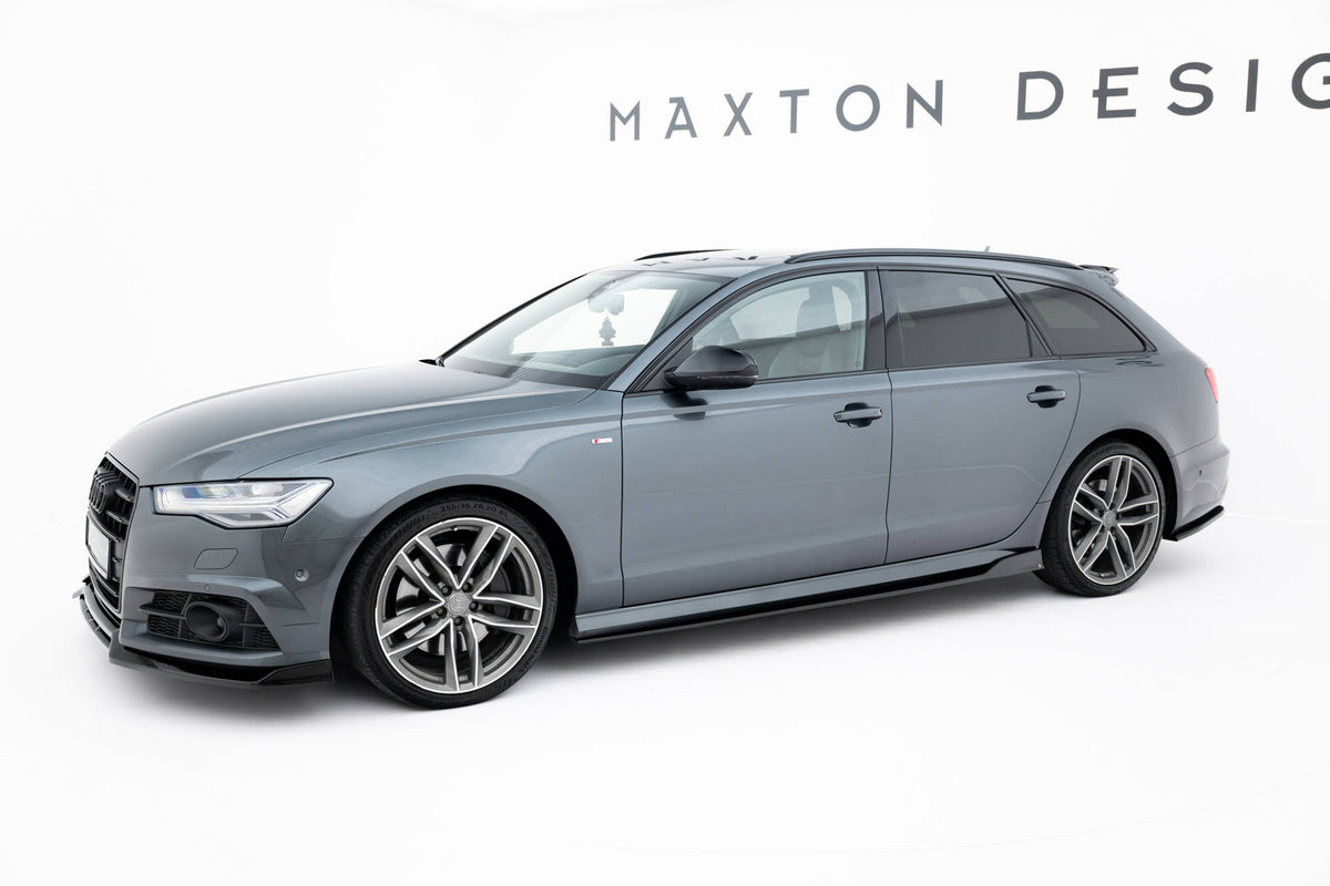 Street+ Seitenschweller Leisten V.2 passend für Audi A6 / A6 C7 S-line/ S6 C7 Facelift schwarz Hochglanz – Ansicht 1