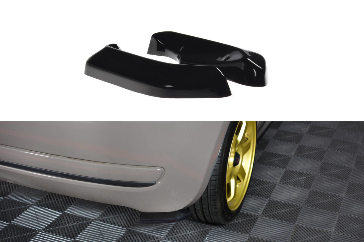 Heck Ansatz Flaps Diffusor passend für Fiat 500 schwarz Hochglanz – Ansicht 2