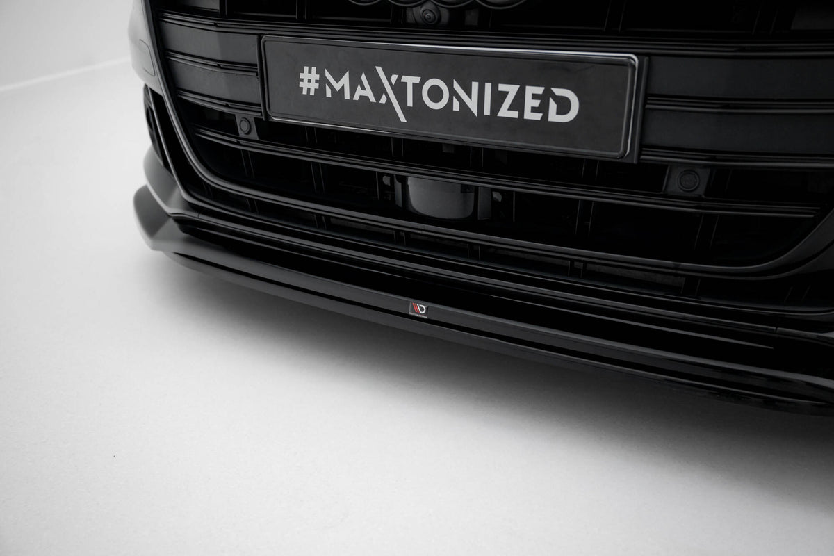 Street+ Spoilerlippe Front Ansatz V.1 passend für Audi S8 / A8 S-Line D5 schwarz Hochglanz – Ansicht 4