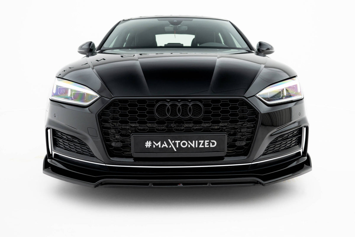 Street+ Spoilerlippe Front Ansatz passend für Audi S5 / A5 S-Line Coupe F5 schwarz Hochglanz – Ansicht 1