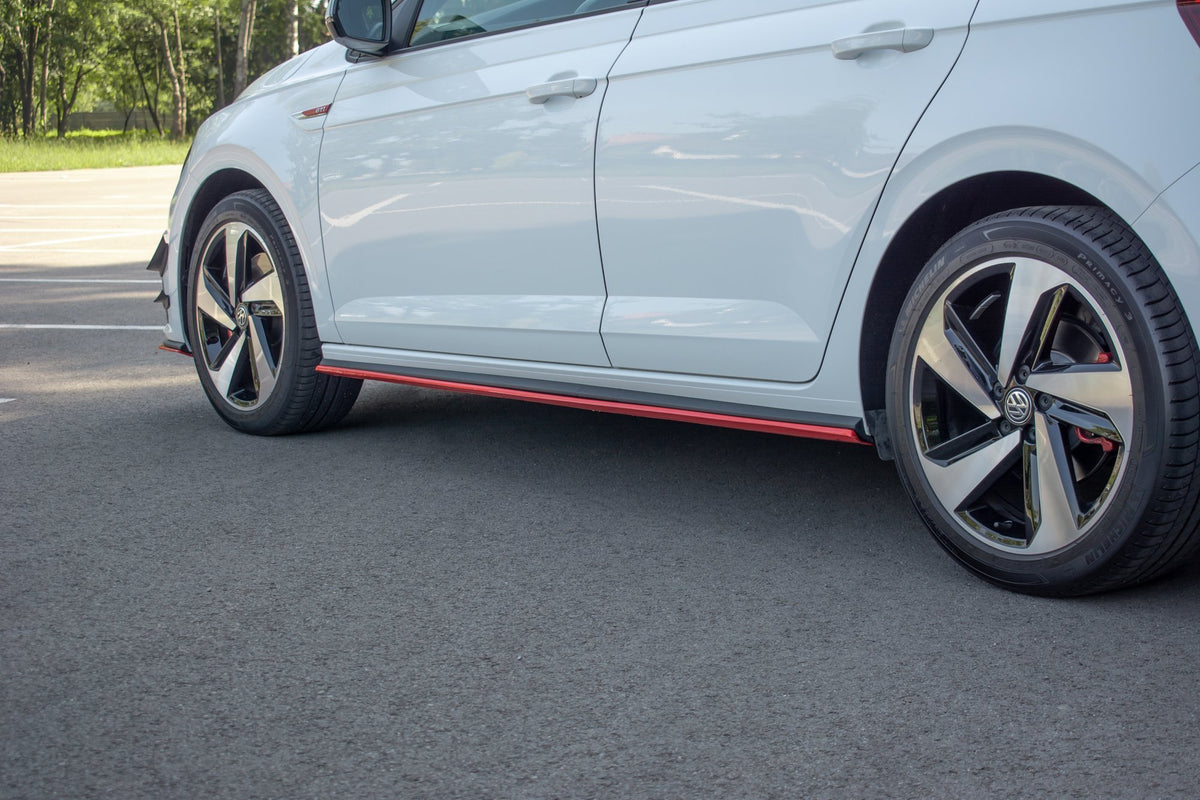 Side Skirts Diffusers VW Polo GTI / R-line Mk6 schwarz Hochglanz – Ansicht 1