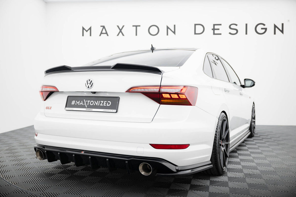 Heck Ansatz Flaps Diffusor passend für VW Jetta GLI Mk7 schwarz Hochglanz – Ansicht 4