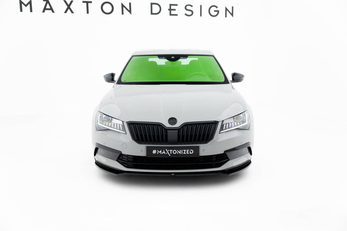 Street+ Spoilerlippe Front Ansatz V.2 passend für Skoda Superb Liftback / Combi Mk3 schwarz Hochglanz – Ansicht 1