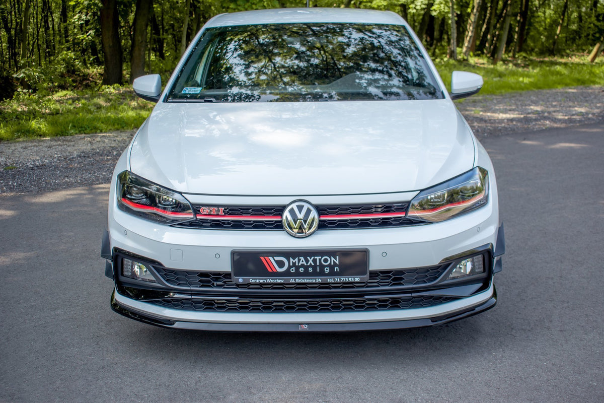 Street+ Spoilerlippe Front Ansatz V.3 passend für VW Polo GTI / R-line Mk6 schwarz Hochglanz – Ansicht 3