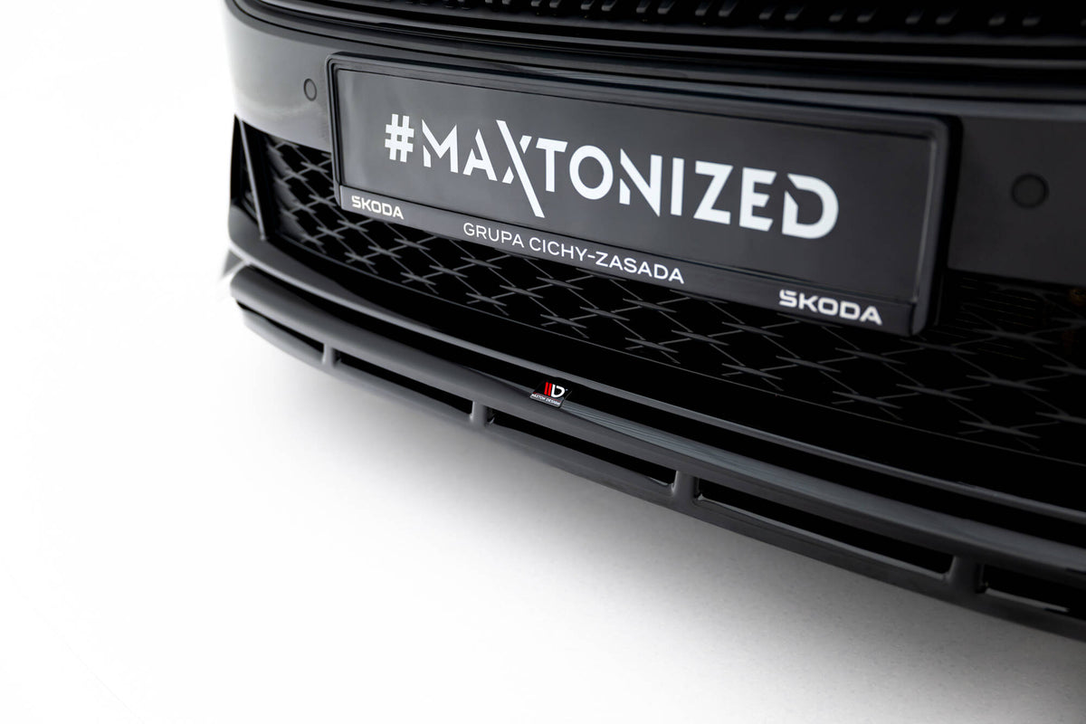 Street+ Spoilerlippe Front Ansatz V.1 passend für Skoda Octavia RS Liftback / Combi Mk4 Facelift schwarz Hochglanz – Ansicht 5