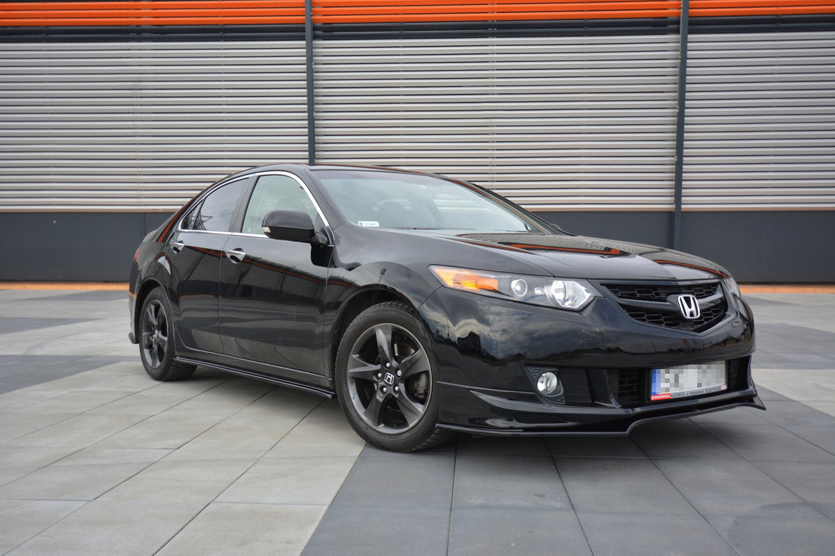 Street+ Seitenschweller Leisten passend für HONDA ACCORD MK8. CU-Serie vor Facelift SEDAN schwarz Hochglanz – Ansicht 4
