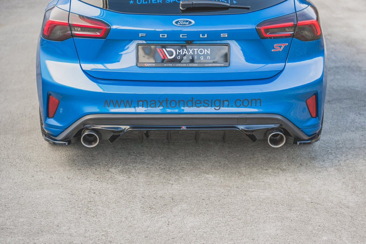 Heck Ansatz Flaps Diffusor V.1 passend für Ford Focus ST Mk4 schwarz Hochglanz – Ansicht 8