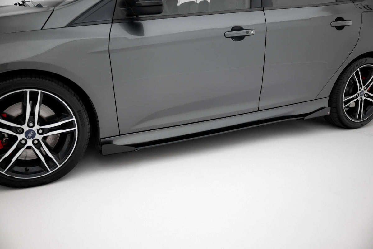 Seitenschweller Flaps passend für Ford Focus ST Mk3 Facelift schwarz Hochglanz – Ansicht 3