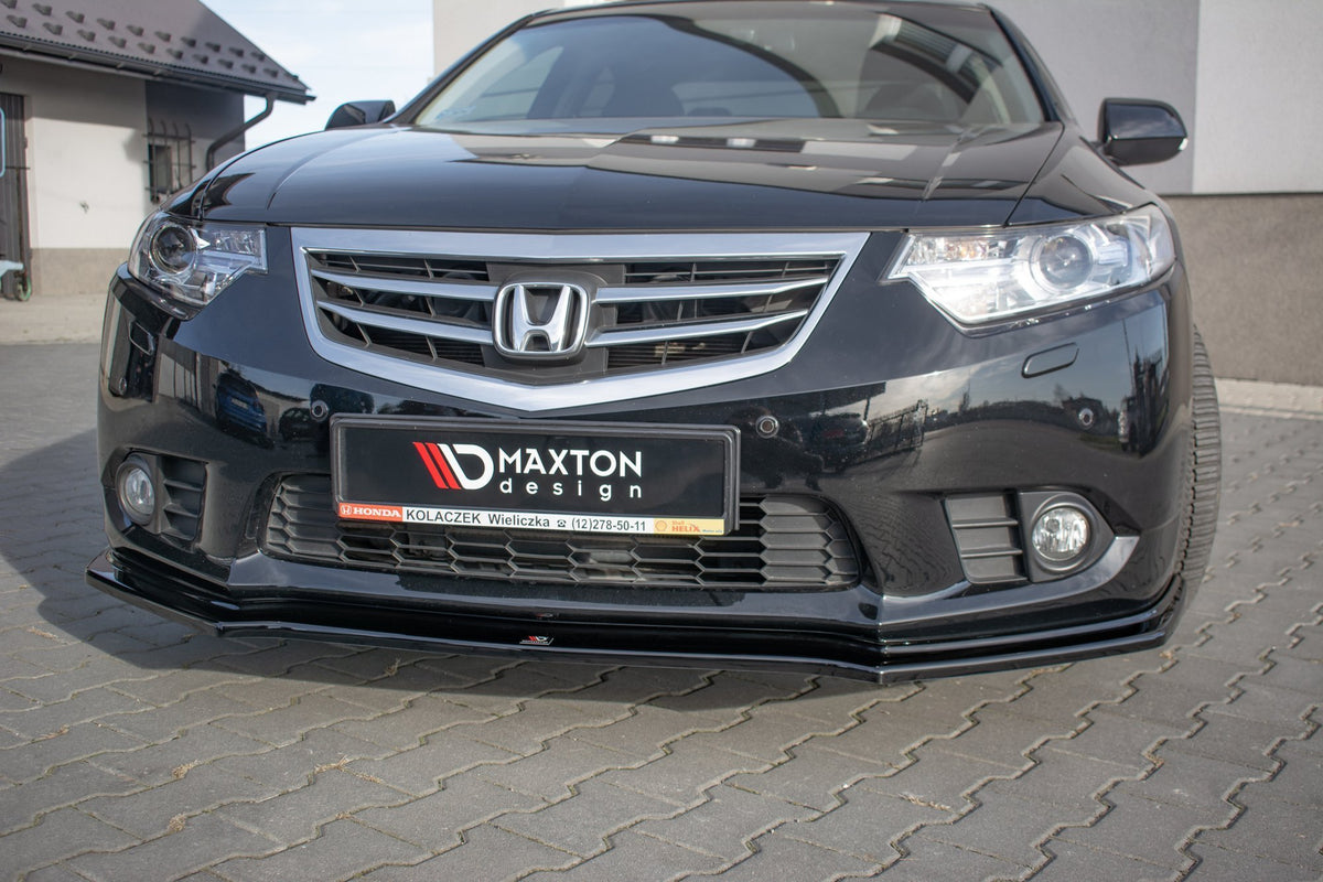 Street+ Spoilerlippe Front Ansatz passend für Honda Accord VIII (CU Series) Facelift schwarz Hochglanz – Ansicht 3