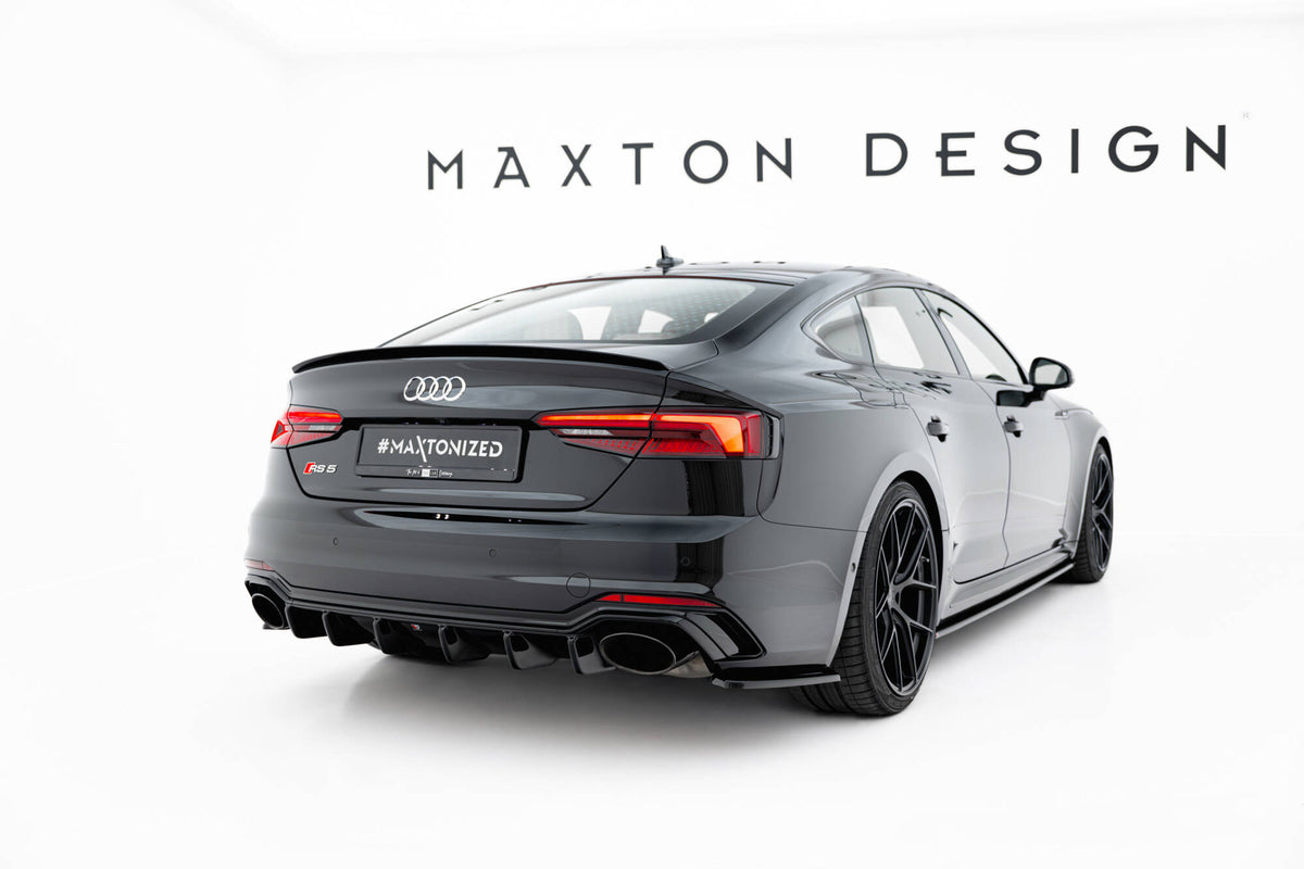 Heck Ansatz Flaps Diffusor passend für Audi RS5 Coupe / Sportback F5 schwarz Hochglanz – Ansicht 1