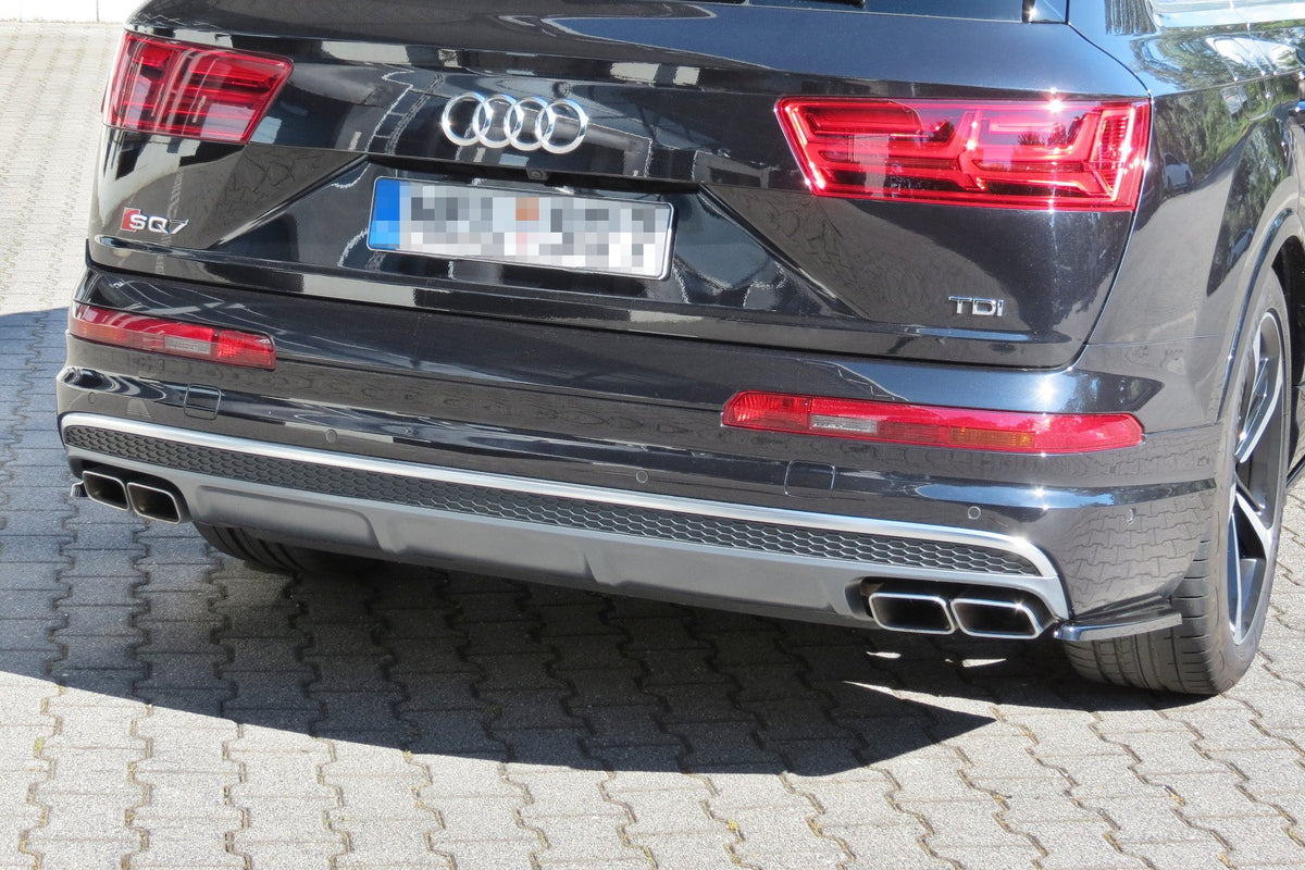 Heck Ansatz Flaps Diffusor passend für Audi SQ7 / Q7 S-Line Mk.2 schwarz Hochglanz – Ansicht 1