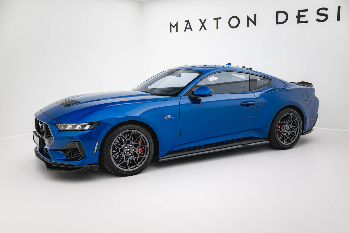 Street+ Seitenschweller Leisten passend für Ford Mustang Dark Horse Mk7 schwarz Hochglanz – Ansicht 1
